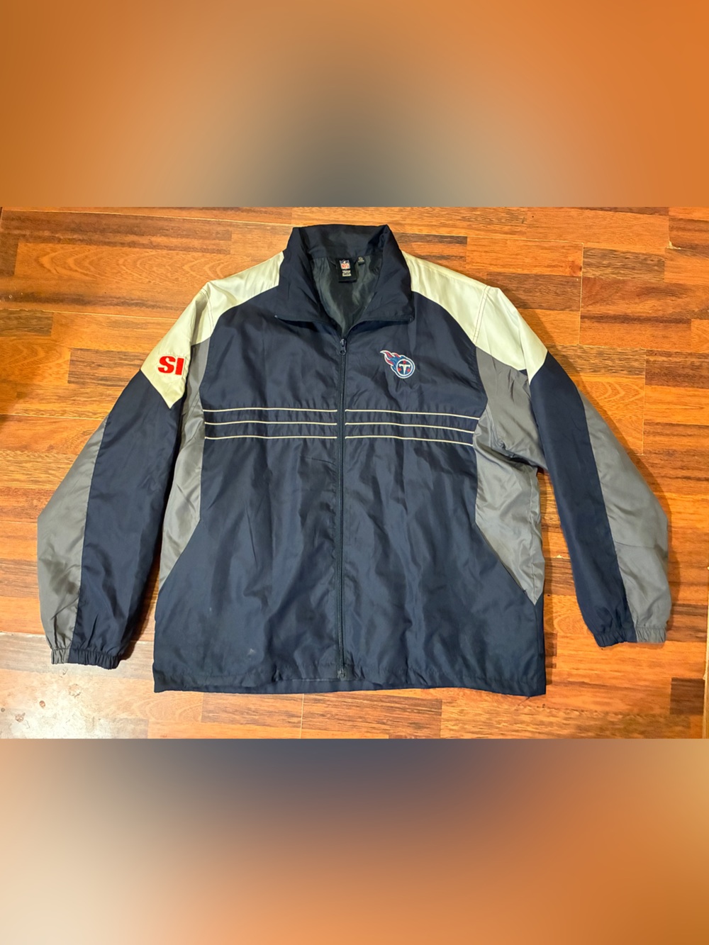 Men's Navy and Gray Windbreaker Jacket with TN Titians Team Logo